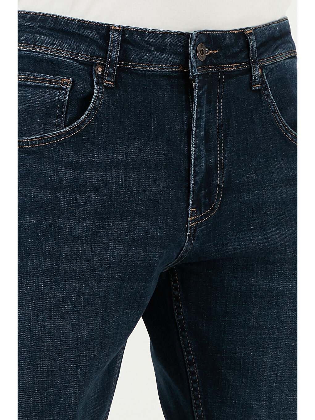 Lacivert Pamuklu Slim Fit Yüksek Bel Dar Paça Jeans 3300S82TOKYO-4