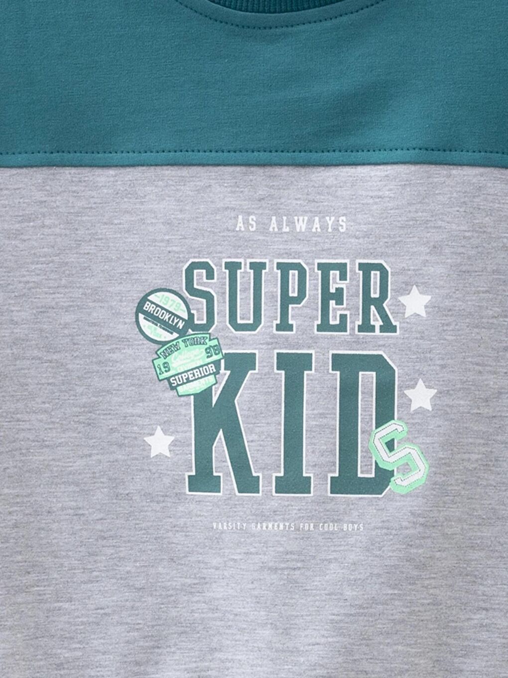 Myhanne Yeşil Super Kid Baskılı Sweat 54254 - 1