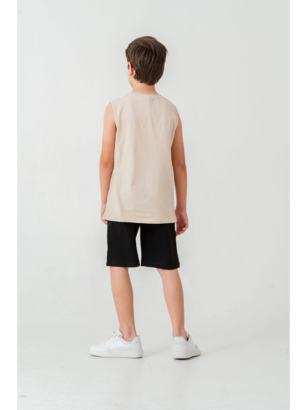 Bej London City Athletic Dept. Urban Style Erkek Çocuk Şort - Tişört Takımı-9