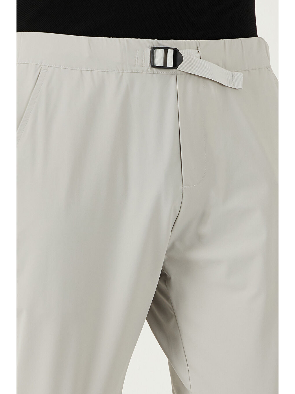 Gri Slim Fit Lastikli Bel Boru Paça Kemer Detaylı Erkek Pantolon 5543S86JMILANO-4