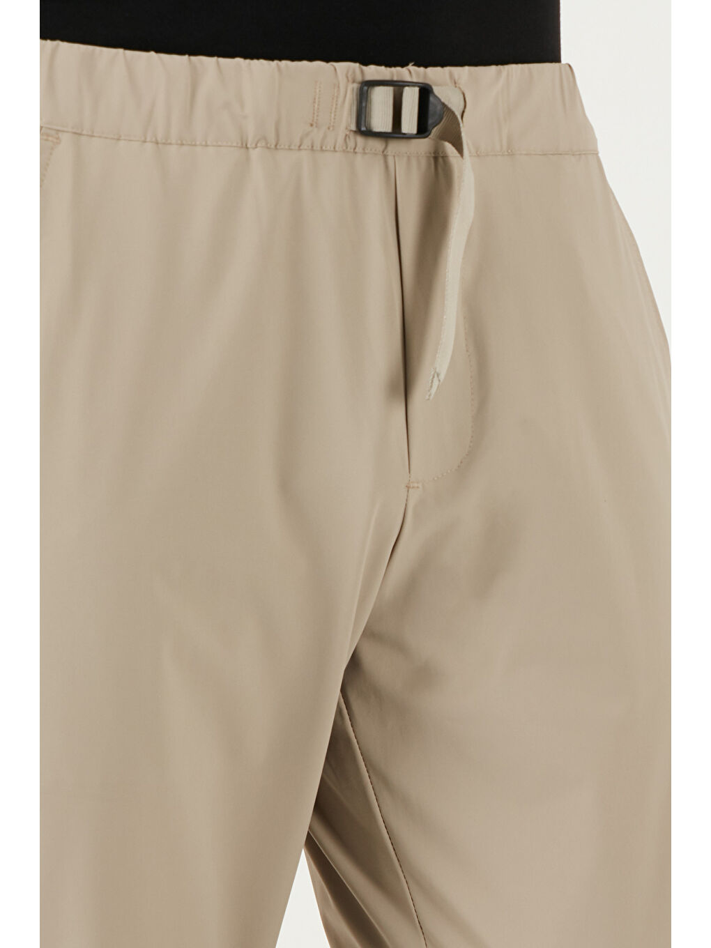 Bej Slim Fit Lastikli Bel Boru Paça Kemer Detaylı Erkek Pantolon 5543S86JMILANO-3