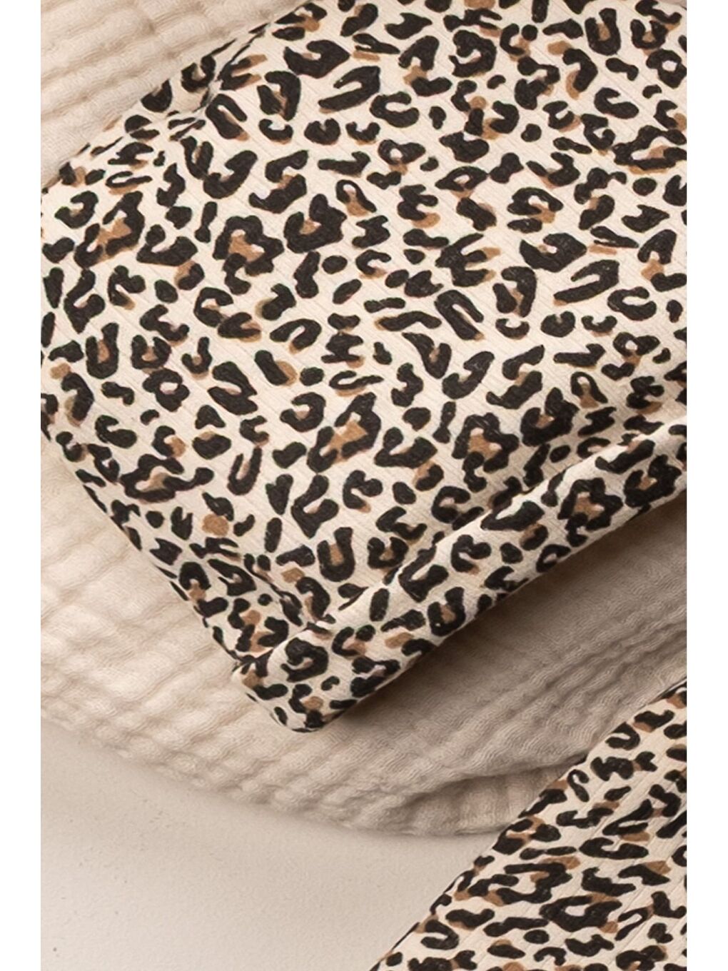 Kahverengi Kız Bebek Tulumu Leopar Desenli Pamuklu Ve Fermuarlı Şapka Hediyeli Uzun Kollu Bebek Tulumu 6-12 Ay-3