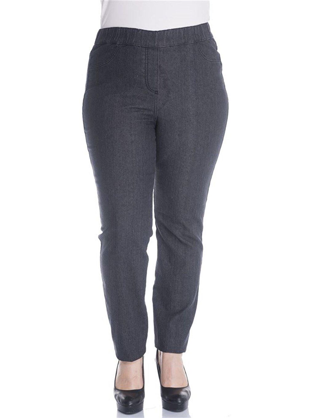 Mylinemoda Gri Beli Lastikli Denim Pantolon - 1