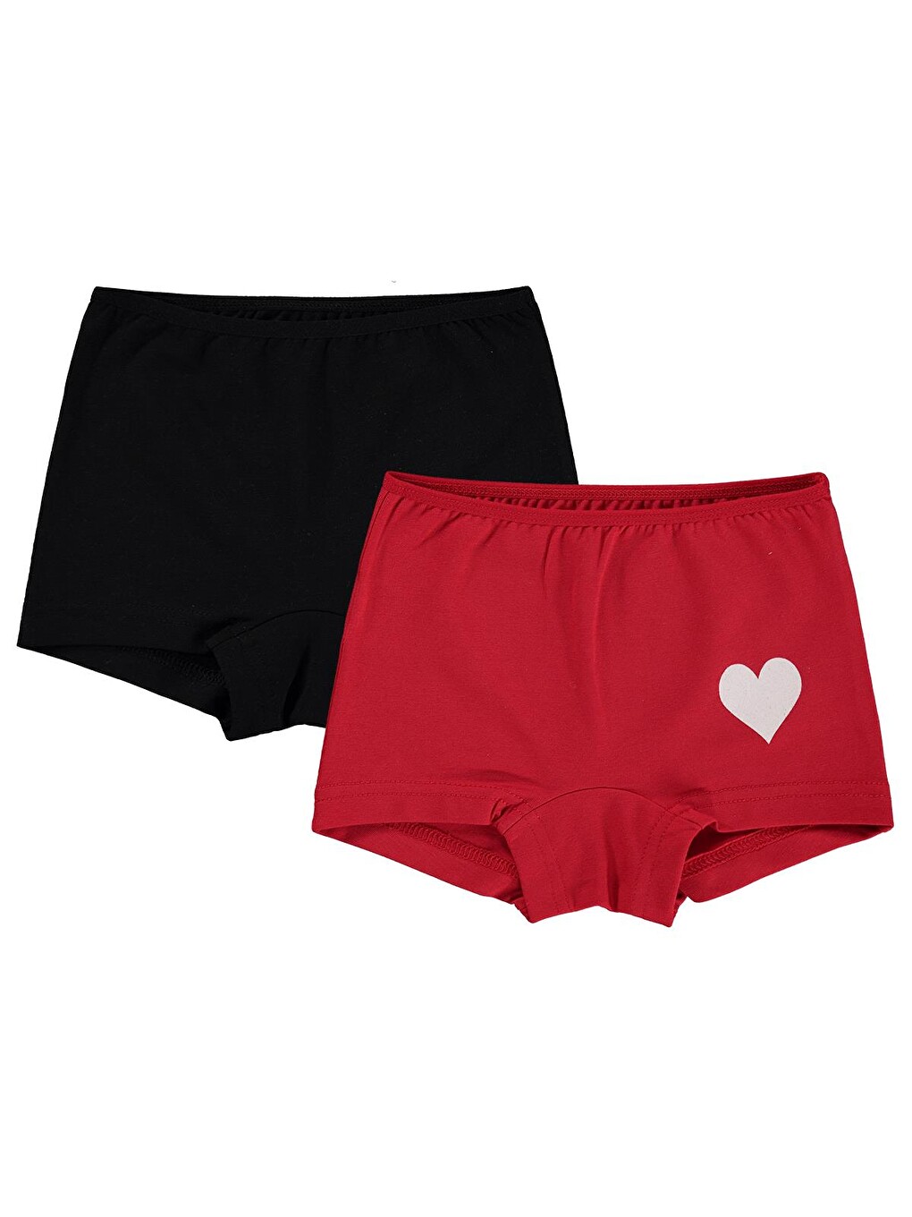 Beyaz Girls Kalp 2-10 Yaş Kız Çocuk 2'li Boxer - Standart