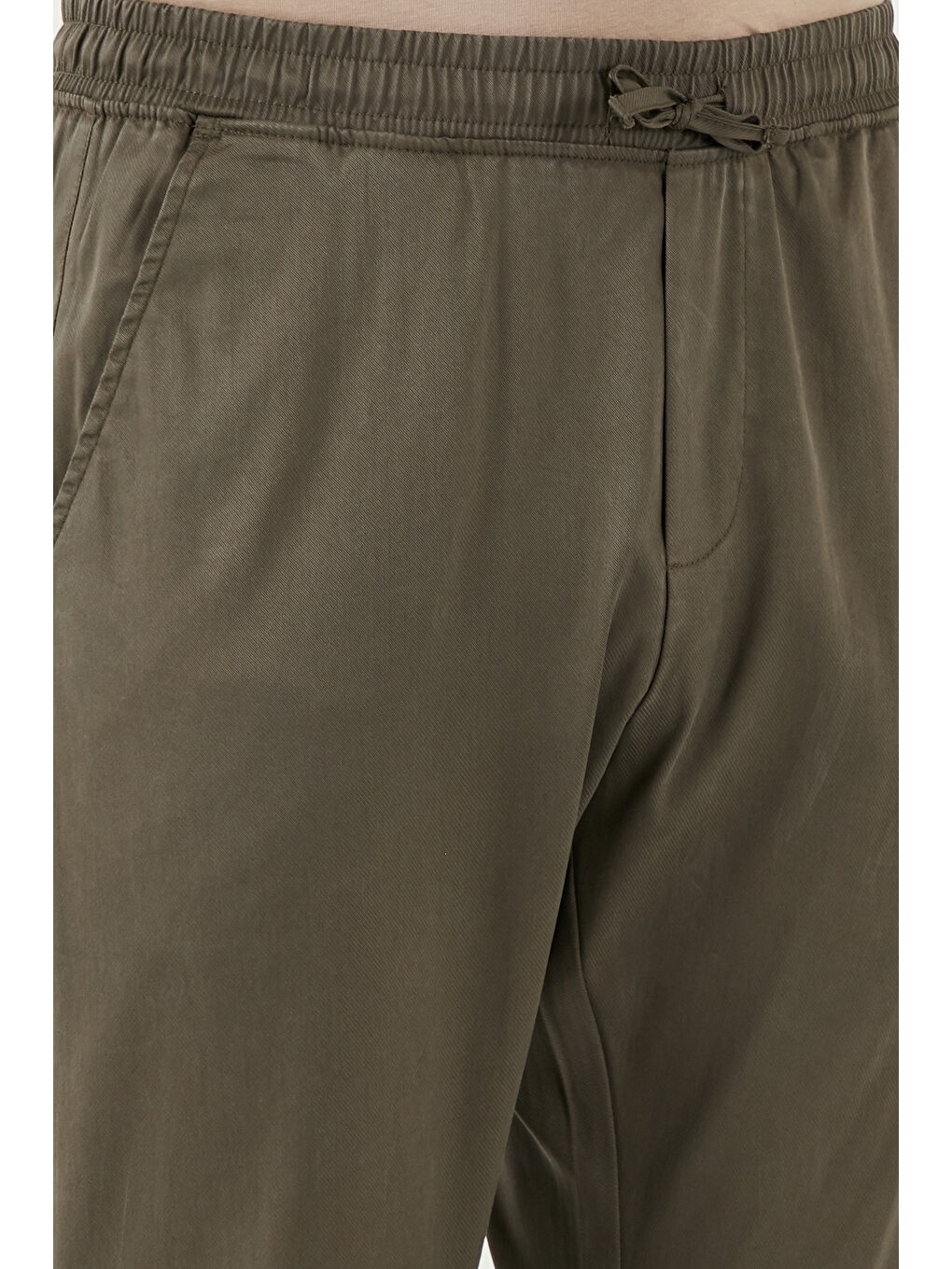 Haki Pamuklu Slim Fit Lastikli Bel Boru Paça Erkek Pantolon 5545S87JMILANO-4