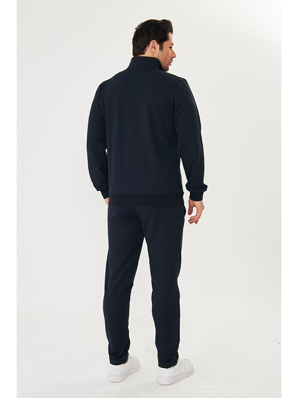 Erkek Pamuklu Fermuarlı Eşofman Takımı Lacivert 9522-L-4