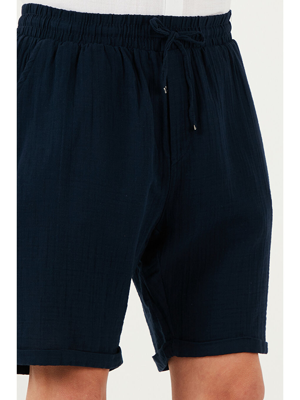 Lacivert %100 Pamuk Regular Fit Normal Bel Müslin Short CF25S657802-4