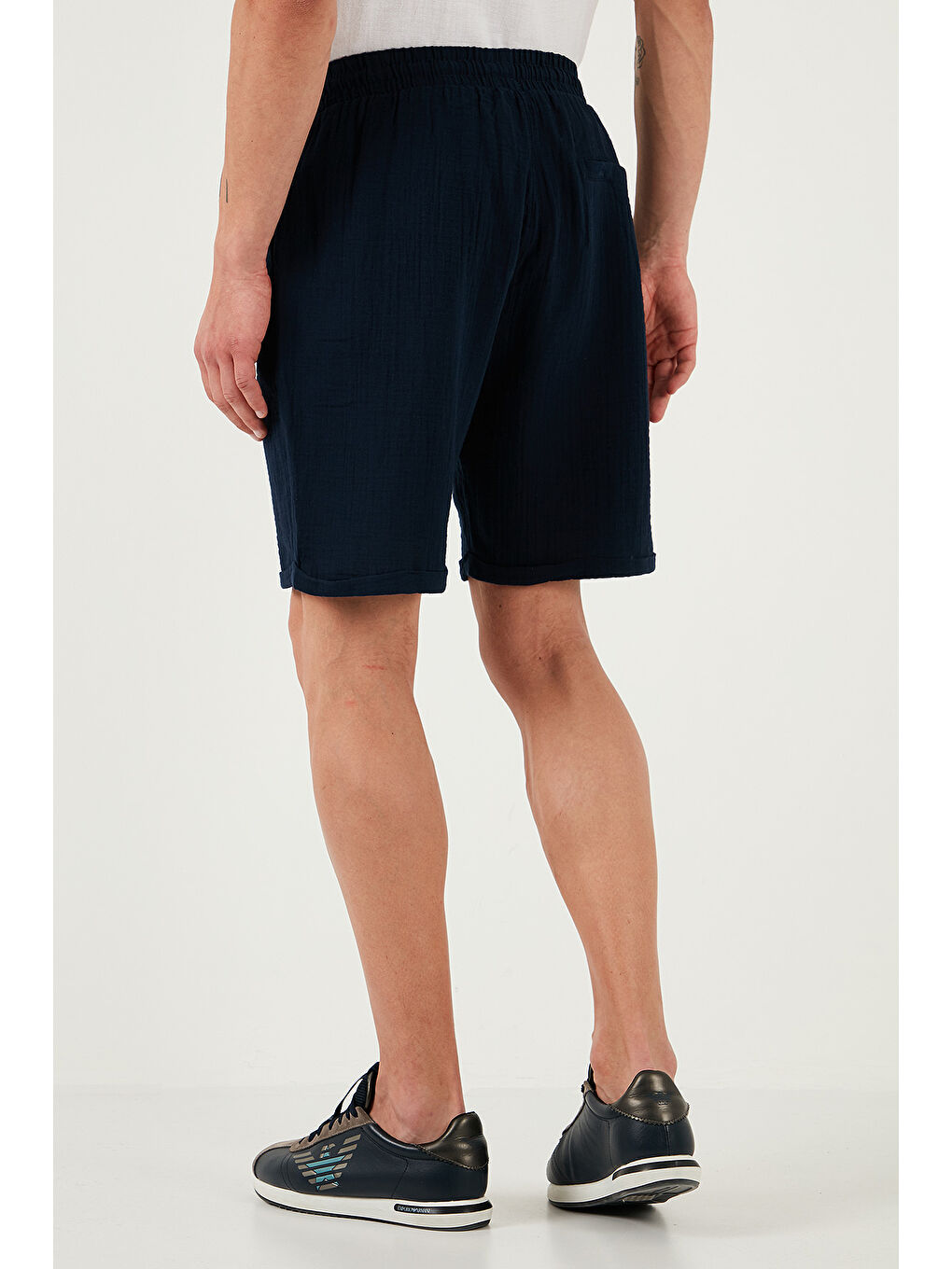 Lacivert %100 Pamuk Regular Fit Normal Bel Müslin Short CF25S657802-5