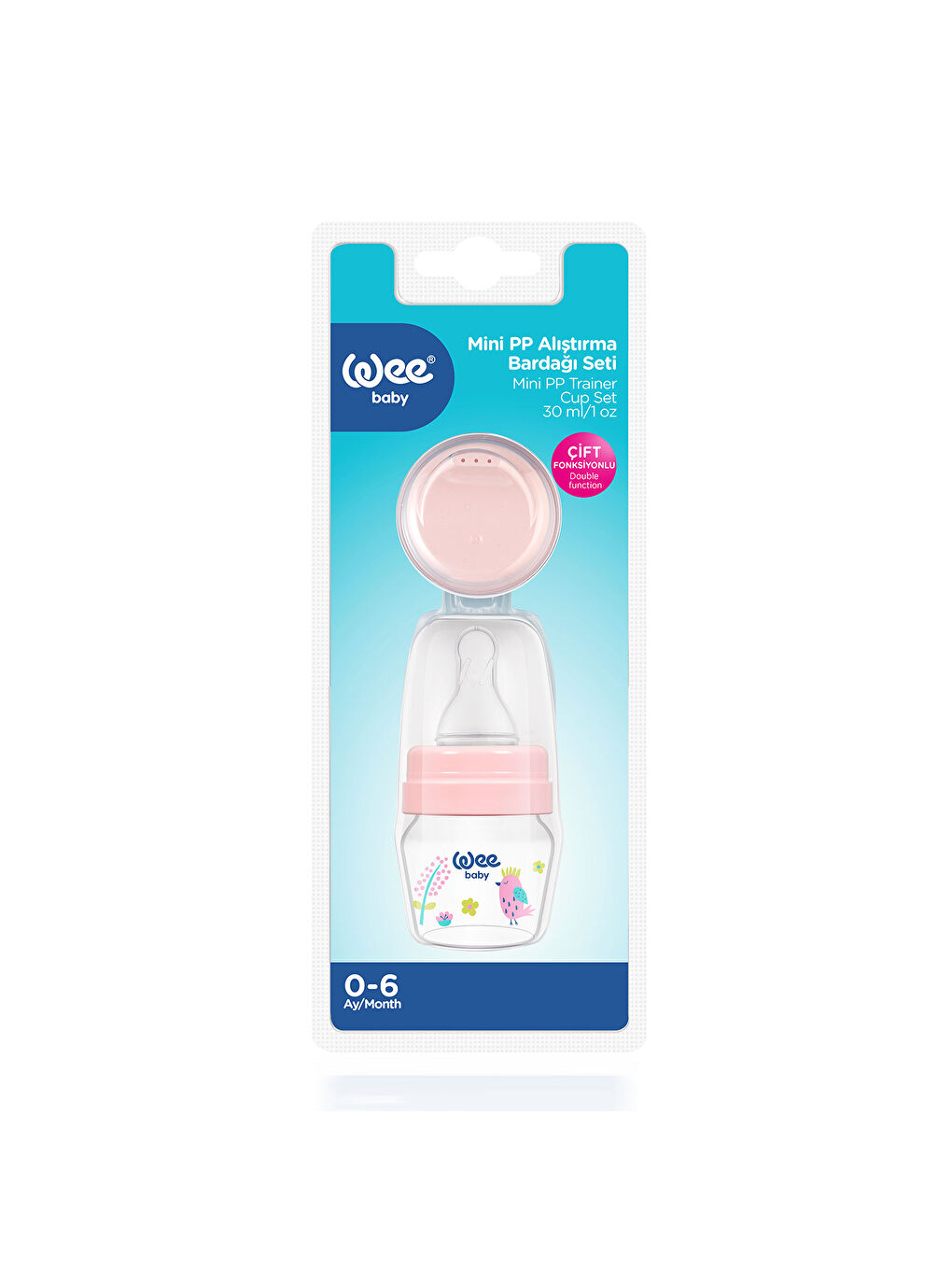 Mini PP Alıştırma Bardağı Seti 30 ml - PEMBE-3