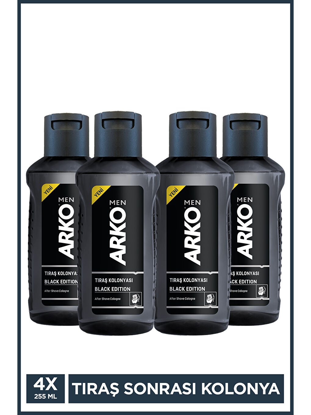 Arko Men Black Tıraş Sonrası Kolonya 4x255 Ml