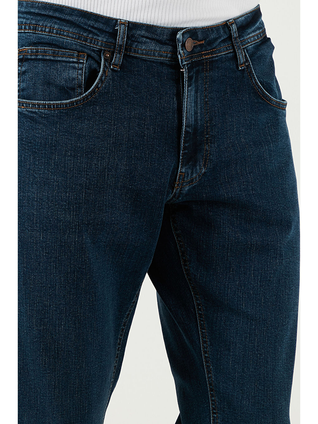 Lacivert Streç Pamuklu Regular Fit Normal Bel Boru Paça Jeans 2201S51PARMA-4
