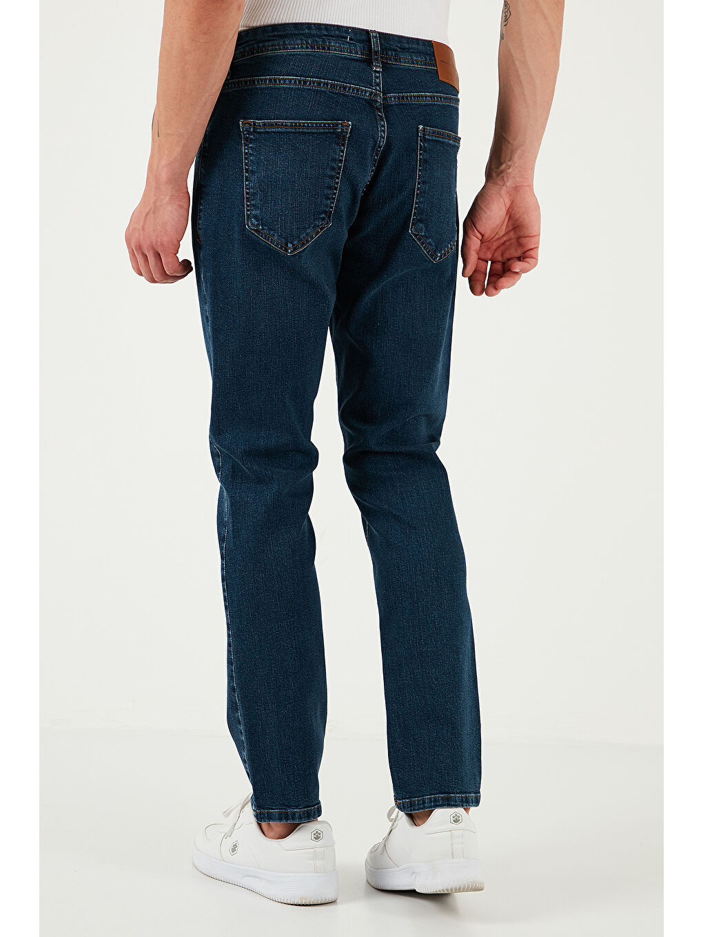 Lacivert Streç Pamuklu Regular Fit Normal Bel Boru Paça Jeans 2201S51PARMA-5