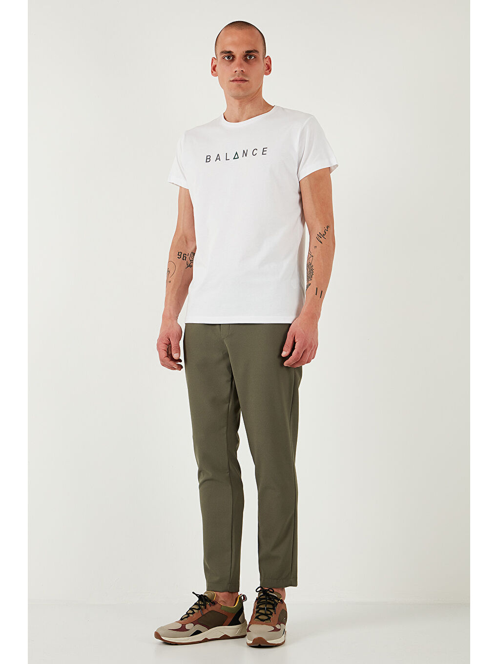 Haki Streç Regular Fit Normal Bel Düz Paça Jogger Pantolon CF25617953