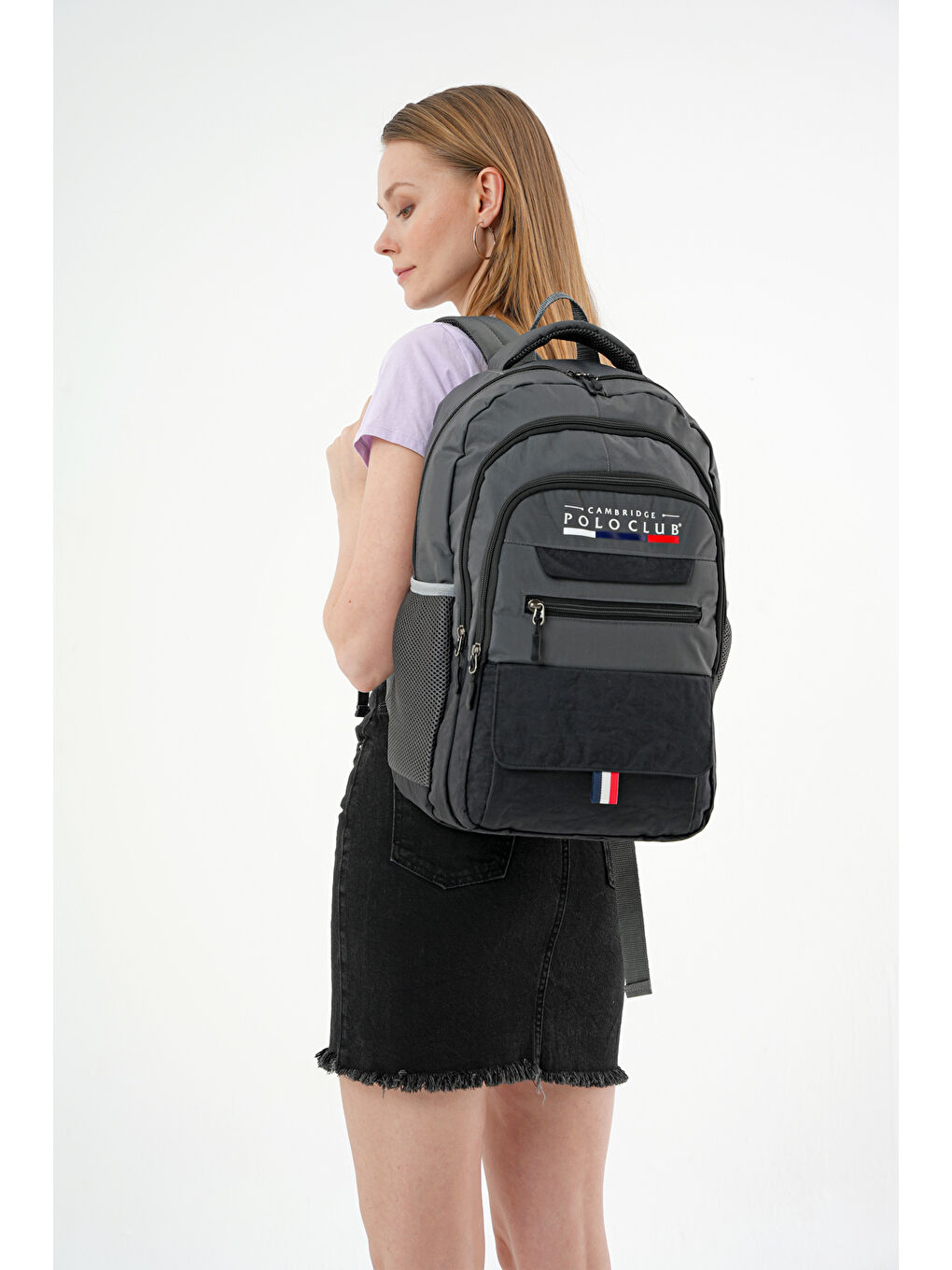 Bej Hafif Unisex Sırt Çantası-8