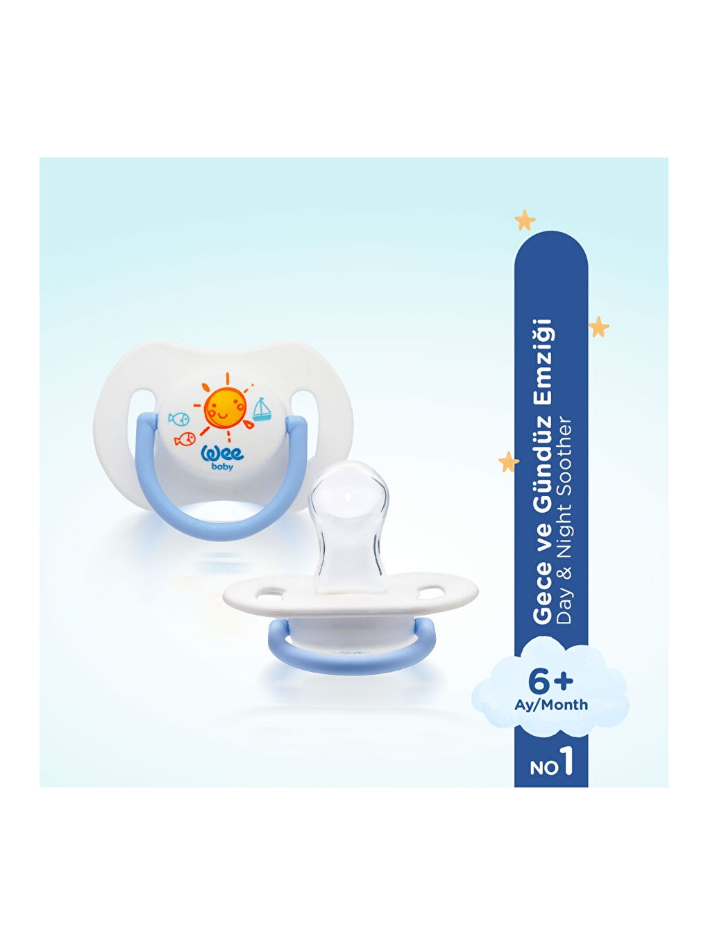 2'li Gece Gündüz Emzik No:1 (Saklama Kabı Hediyeli) - MAVİ-2