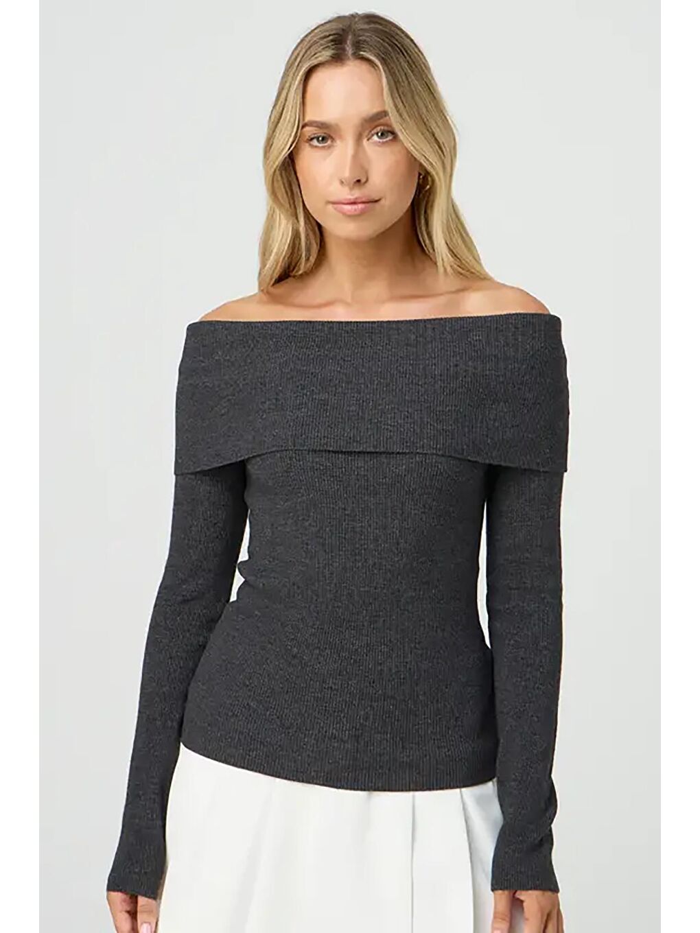 Antrasit Madonna Yaka Uzun Kollu Triko Kazak MG2184-2