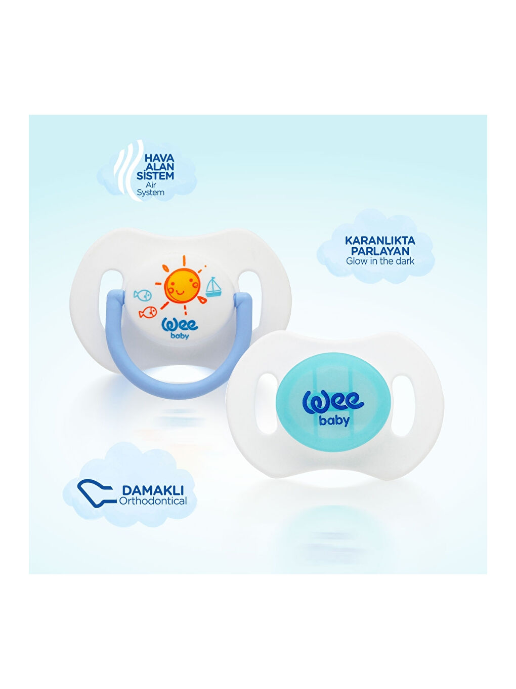 2'li Gece Gündüz Emzik No:1 (Saklama Kabı Hediyeli) - MAVİ-3