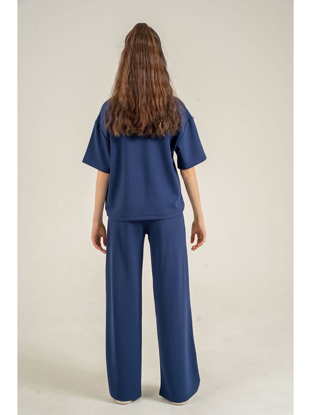 Lacivert New Team London Nakışlı Yumaşak Dokulu-Comfort Kumaş Kız Çocuk Alt Üst Eşofman Takımı-4