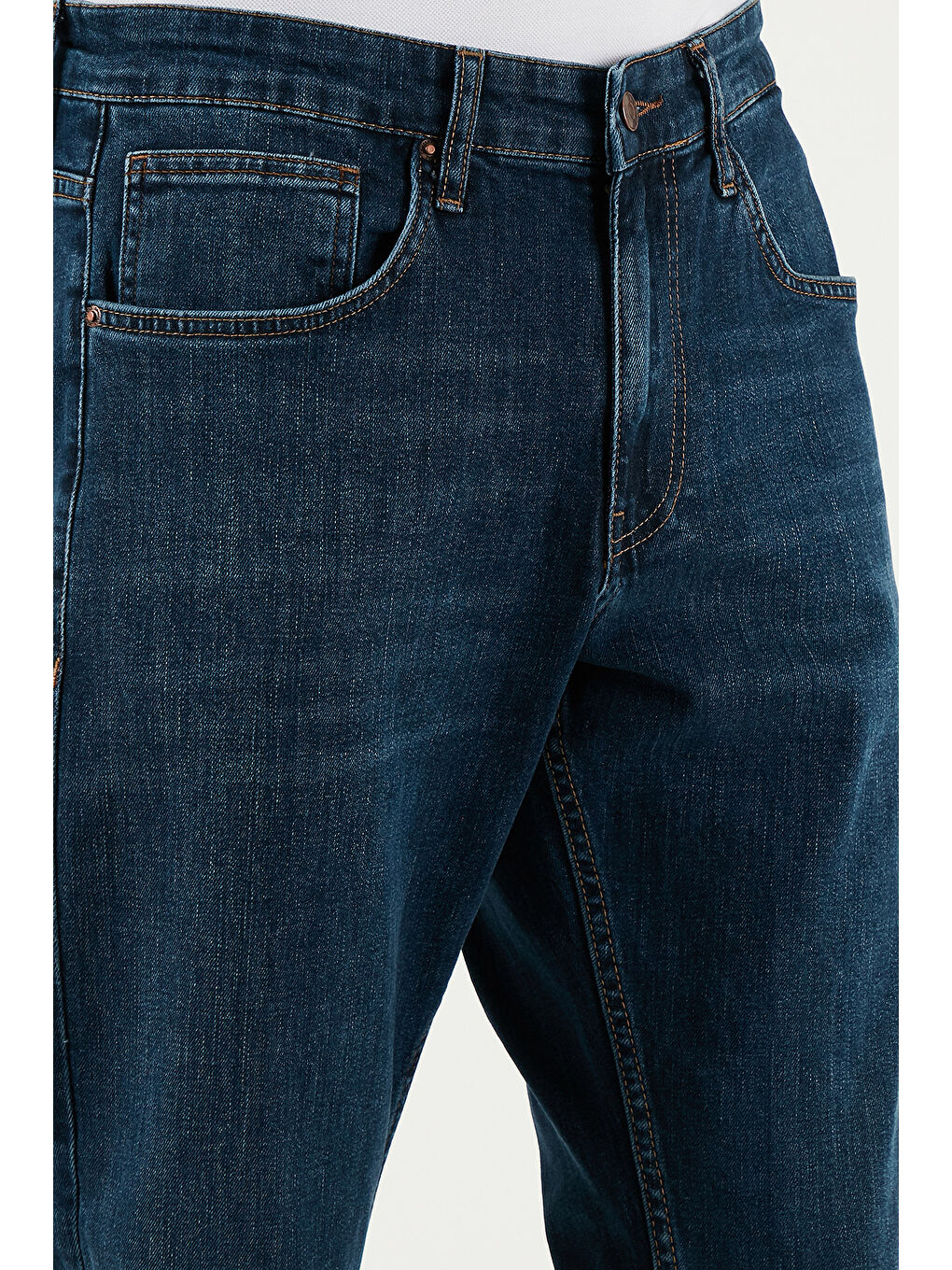 Lacivert Streç Pamuklu Comfort Fit Yüksek Bel Boru Paça Jeans 4400S57TEXAS-4