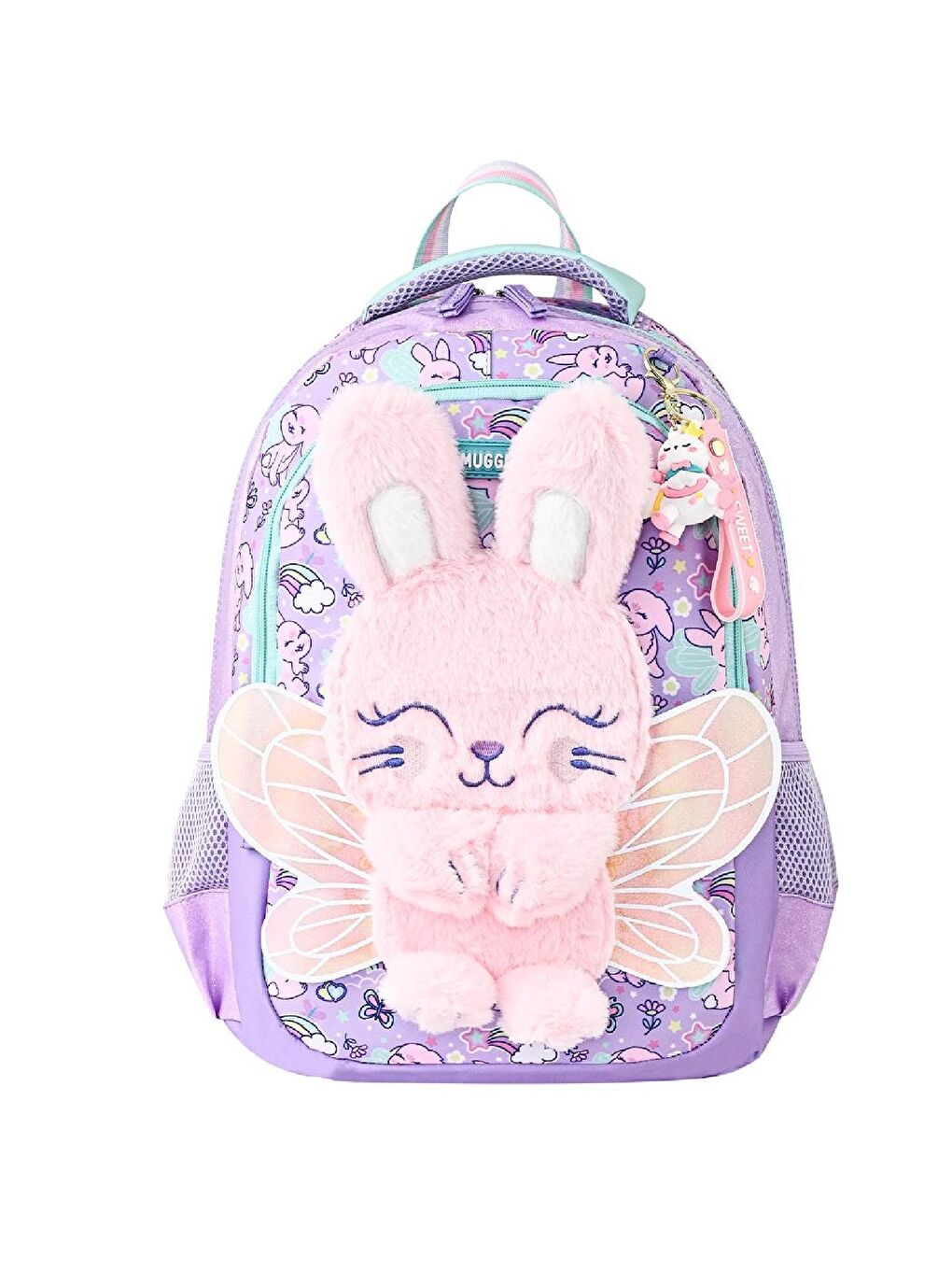 2 Bölmeli Fluffy Bunny Okul Sırt Çantası Mor (MU-5788)