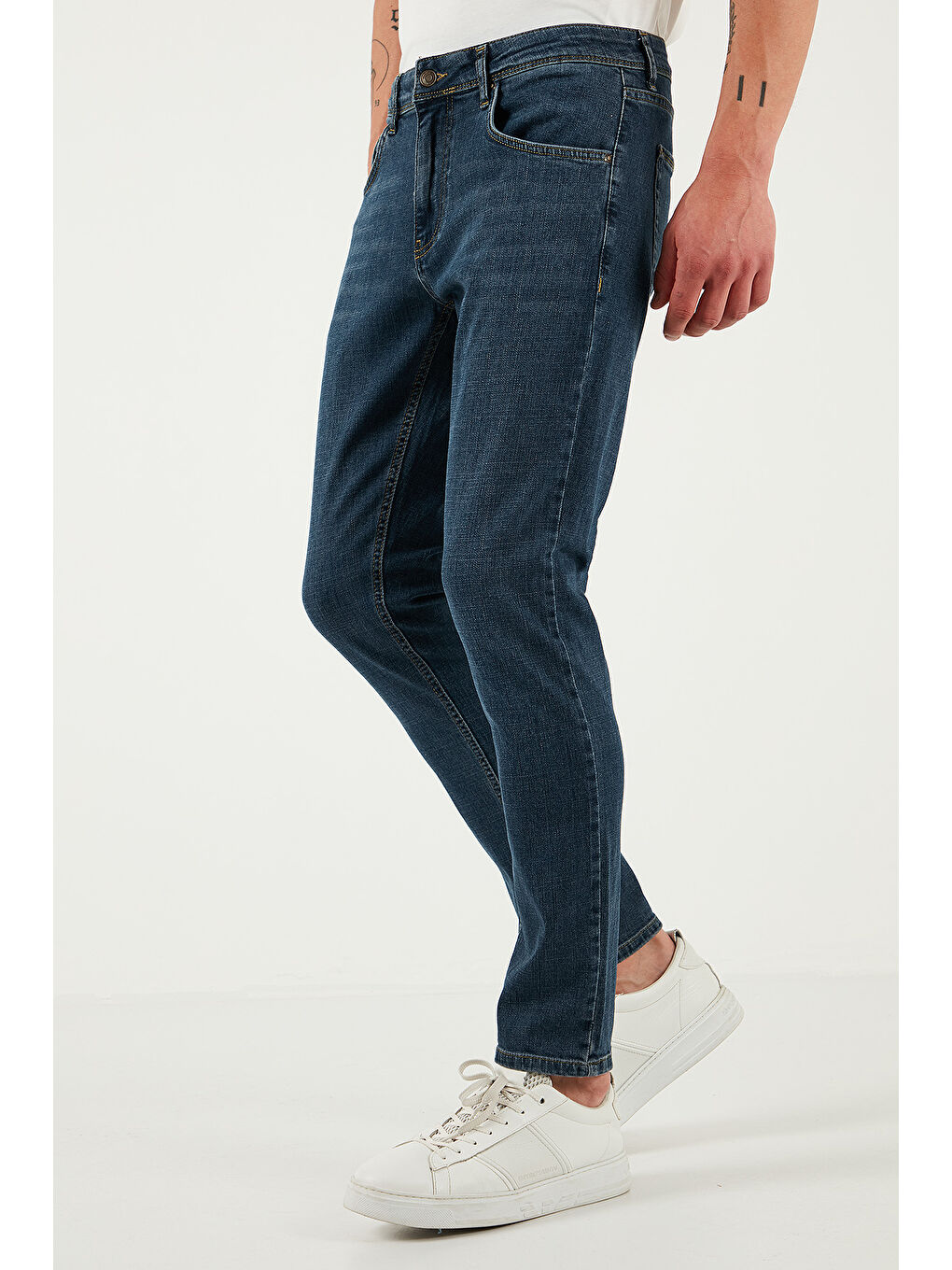 Mavi Streç Pamuklu Slim Fit Yüksek Bel Dar Paça Jeans 3300S62TOKYO-3