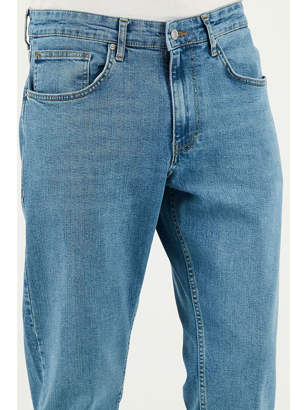 Mavi Streç Pamuklu Comfort Fit Yüksek Bel Boru Paça Jeans 4400S51TEXAS-3