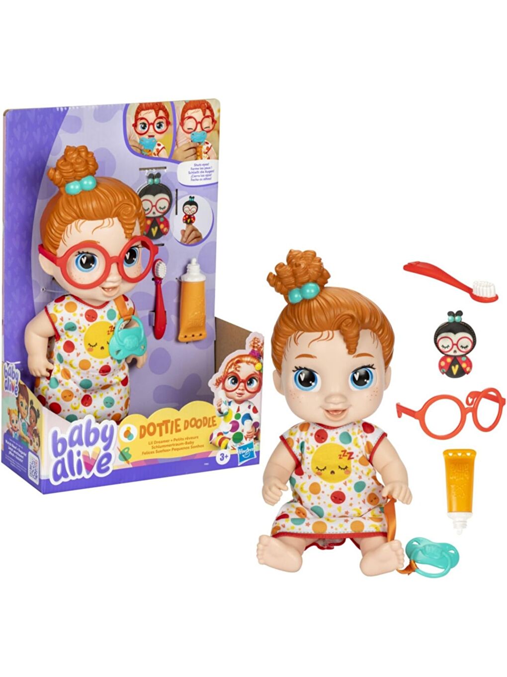 Uykucu Bebeğim Kırmızı Saçlı Dottie Doodle-2