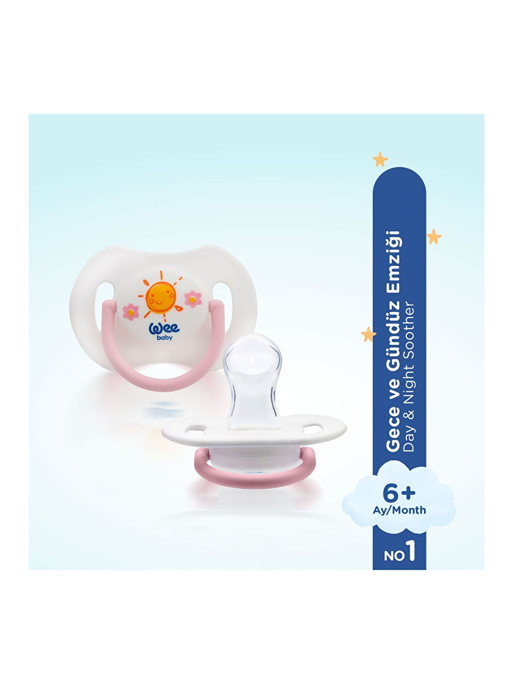 2'li Gece Gündüz Emzik No:1 (Saklama Kabı Hediyeli) - PEMBE-2