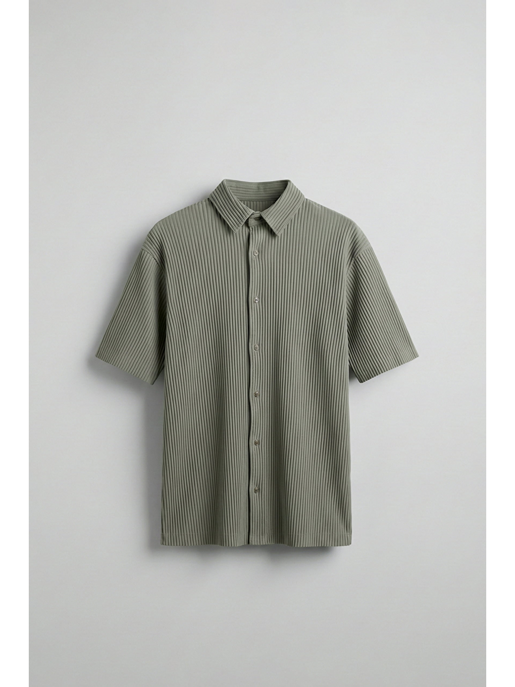 Yeşil Erkek Oversize Fitilli Küba Yaka Gömlek Mint