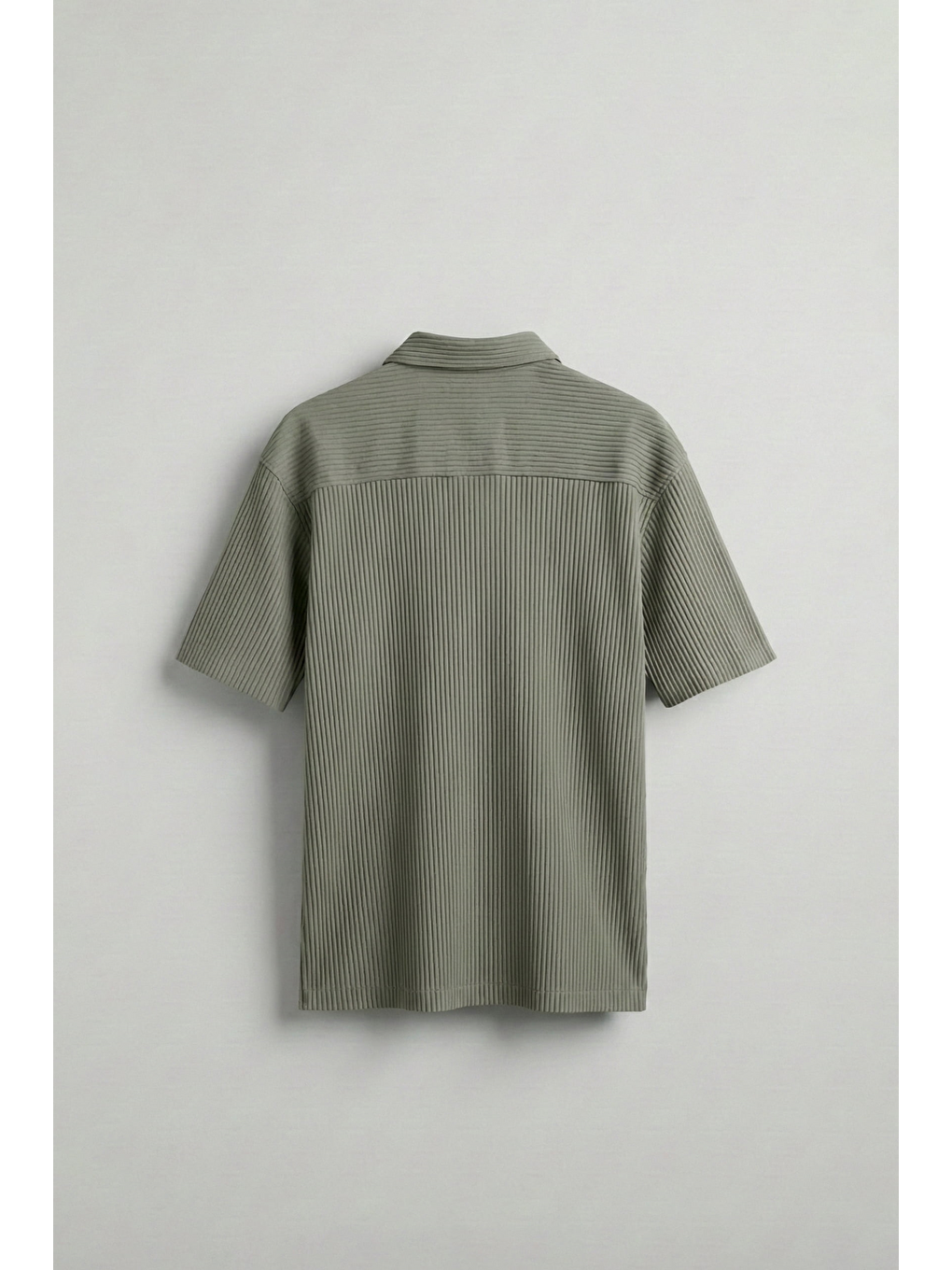 Yeşil Erkek Oversize Fitilli Küba Yaka Gömlek Mint-1