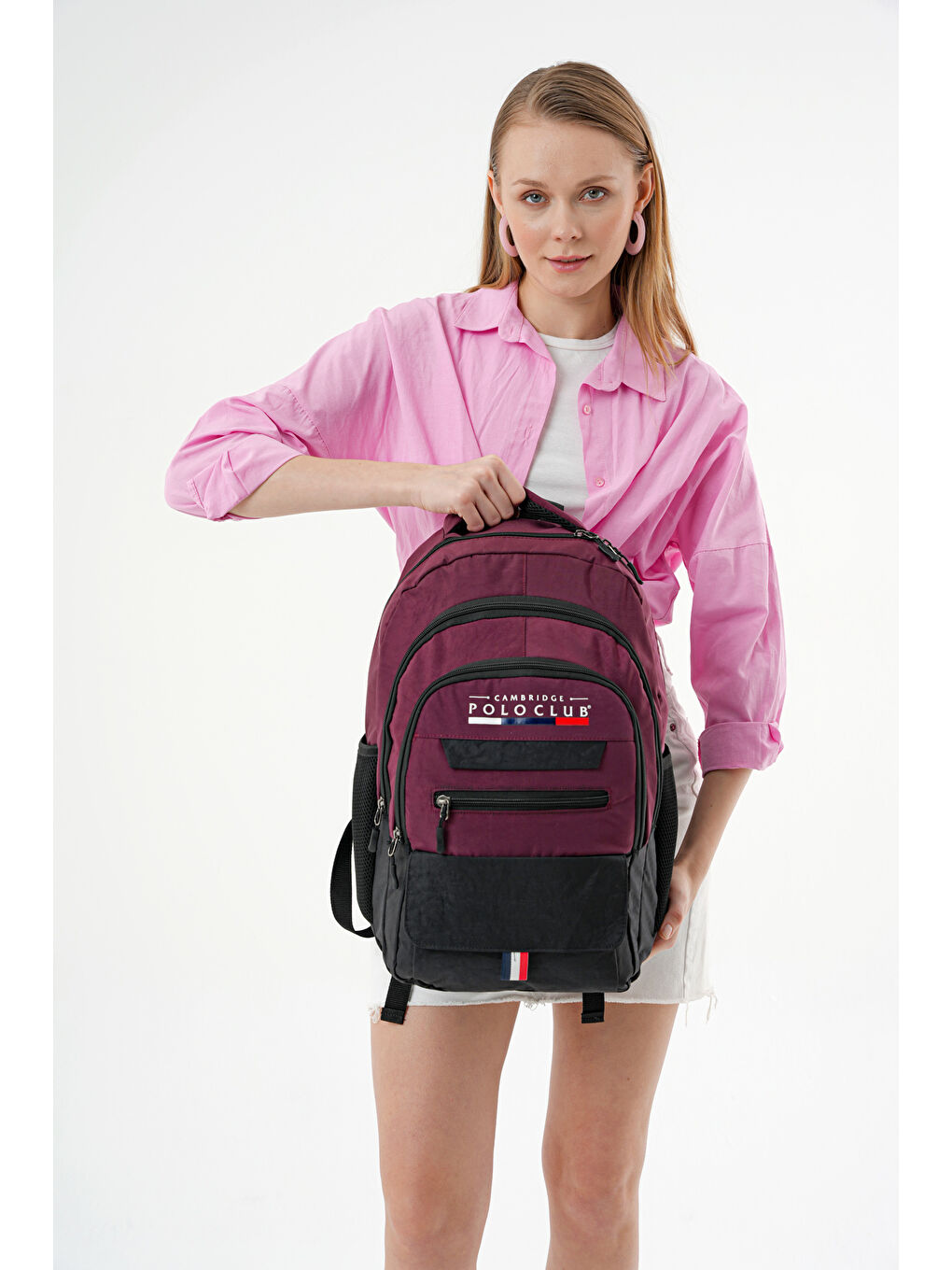 Bordo Hafif Unisex Sırt Çantası-3