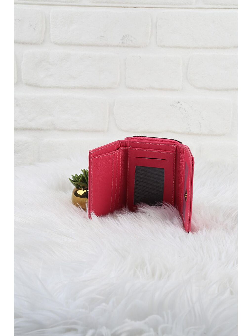 Fuşya Baskılı Cüzdan/Para Çantası-1