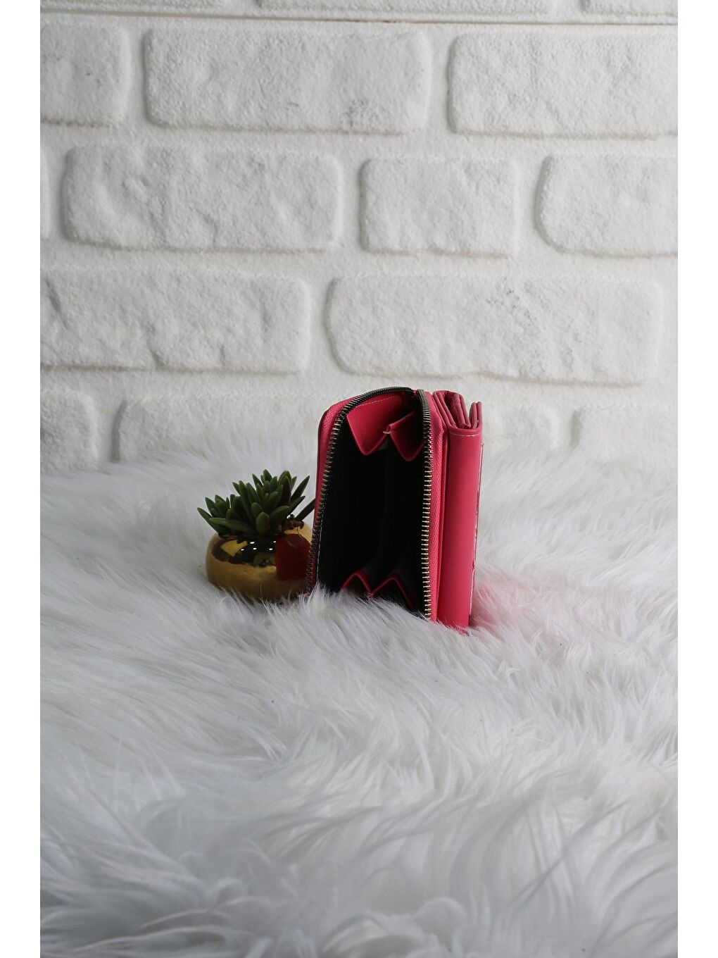 Fuşya Baskılı Cüzdan/Para Çantası-2