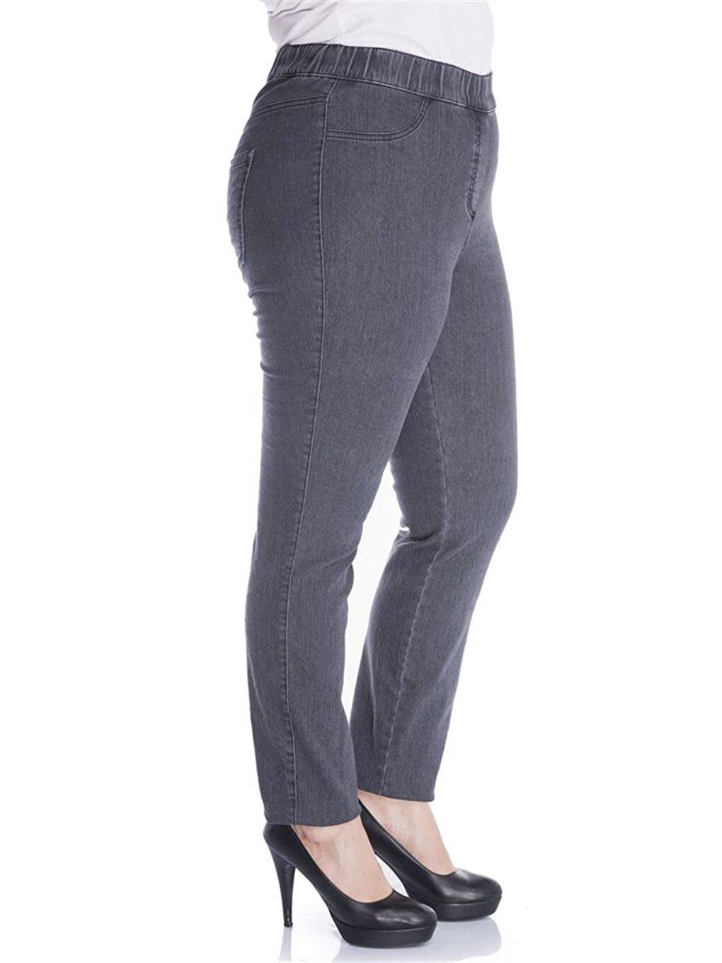 Mylinemoda Gri Beli Lastikli Denim Pantolon - 2