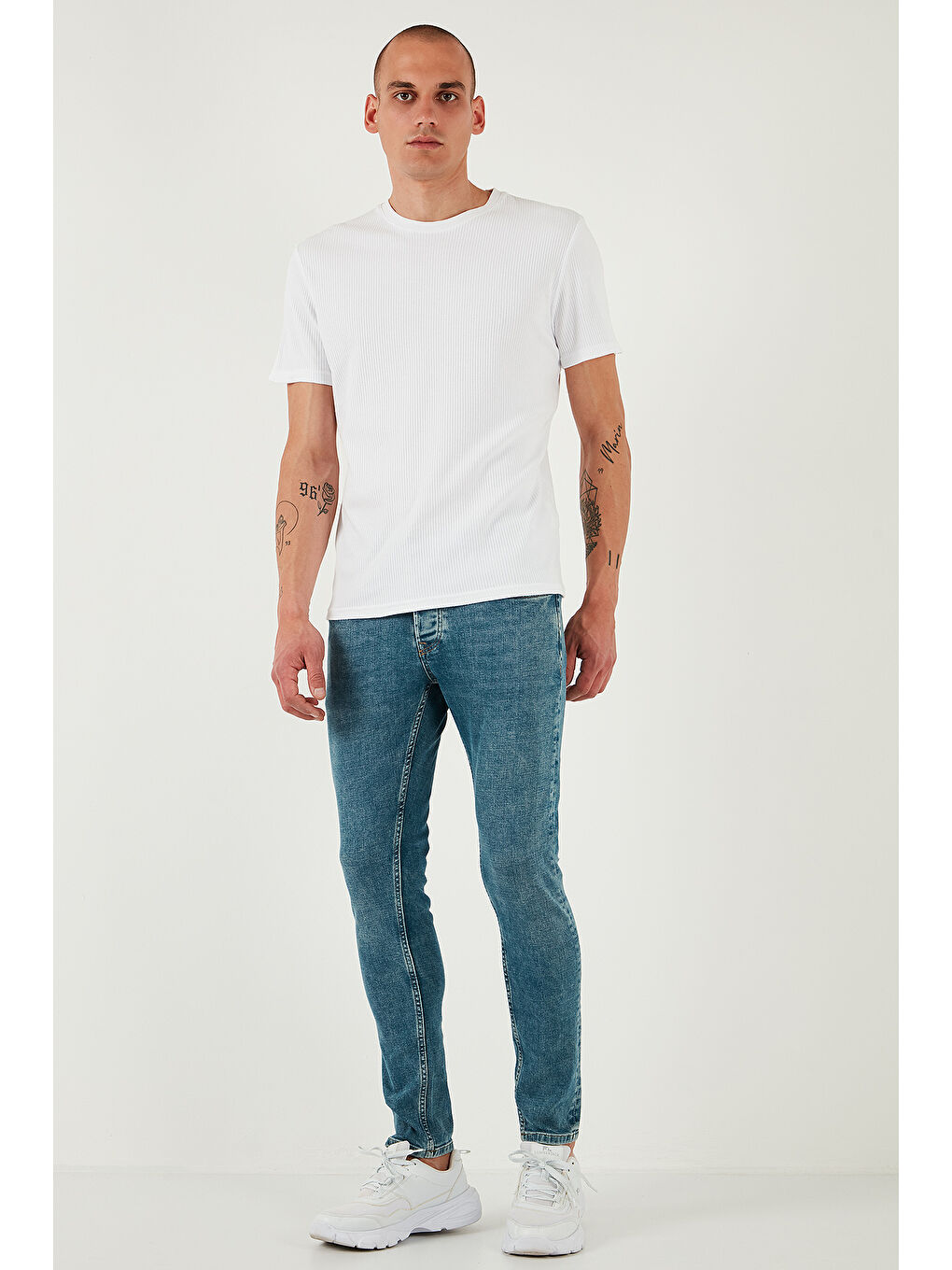 Yeşil Streç Pamuklu Slim Fit Normal Bel Dar Paça Jeans 1124S52NAPOLI