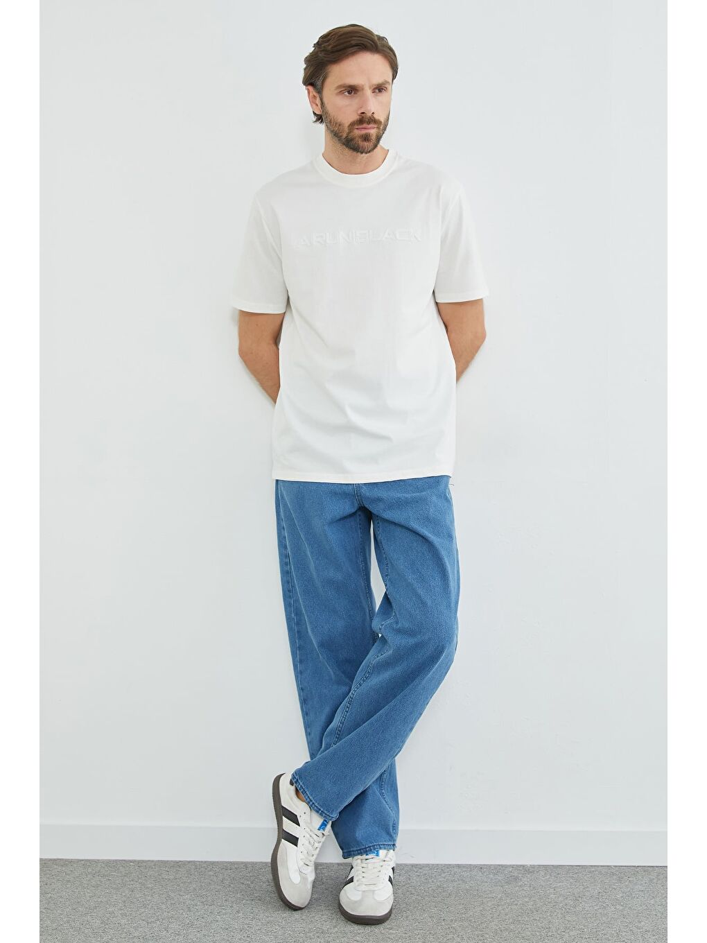 Mavi Fermuarlı Baggy Jean-2