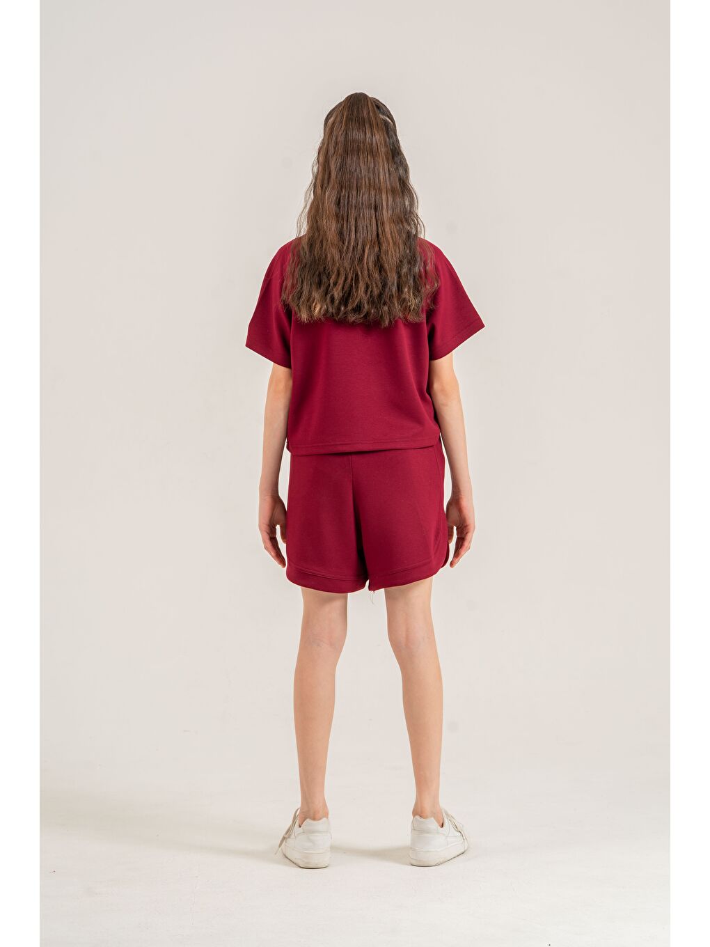 Bordo Glow Girls Club Nakışlı Yumaşak Dokulu-Comfort Kumaş Kız Çocuk Alt Üst Eşofman Takımı-6