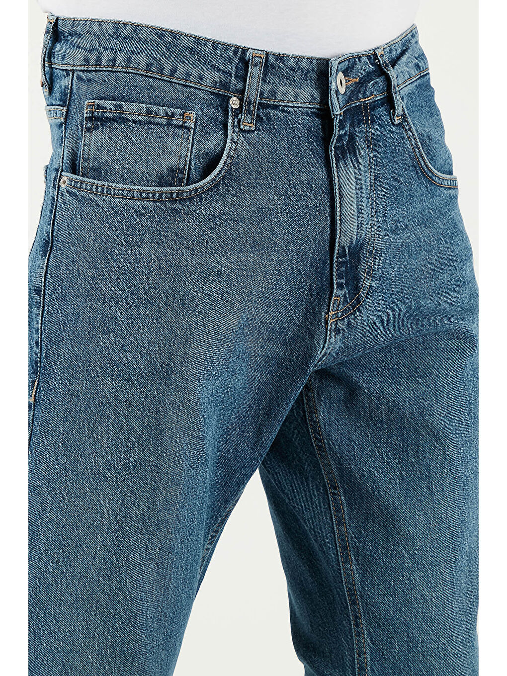 Mavi Streç Pamuklu Slim Fit Normal Bel Boru Paça Jeans 5900S60MILANO-4