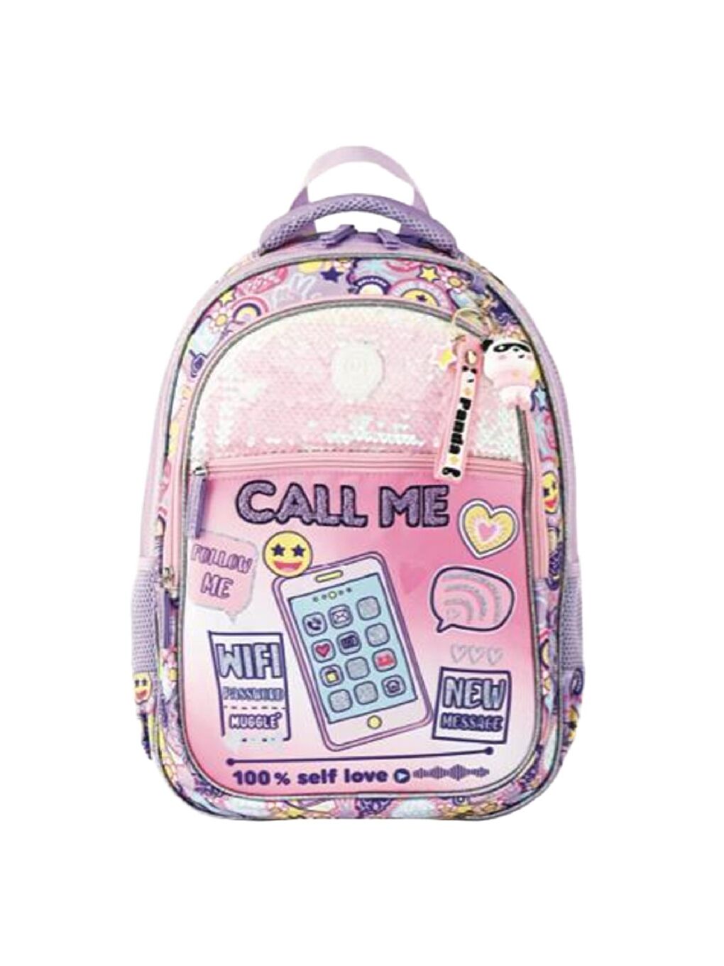 3 Bölmeli Call Me Okul Sırt Çantası Lila (MU-5751)