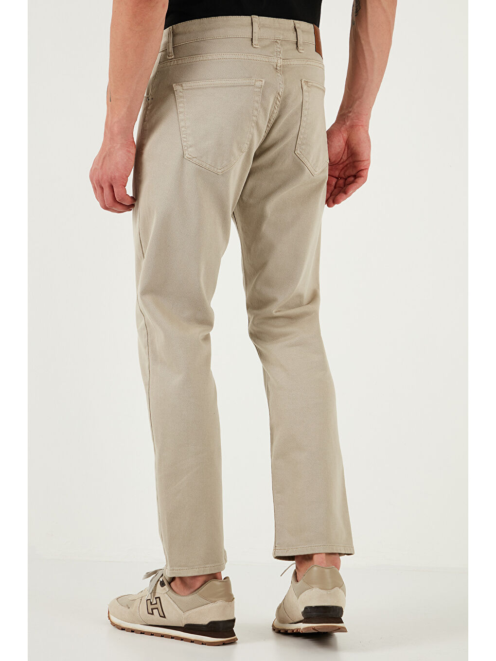 Bej Streç Pamuklu Comfort Fit Yüksek Bel Boru Paça Jeans 4400S65TEXAS-5