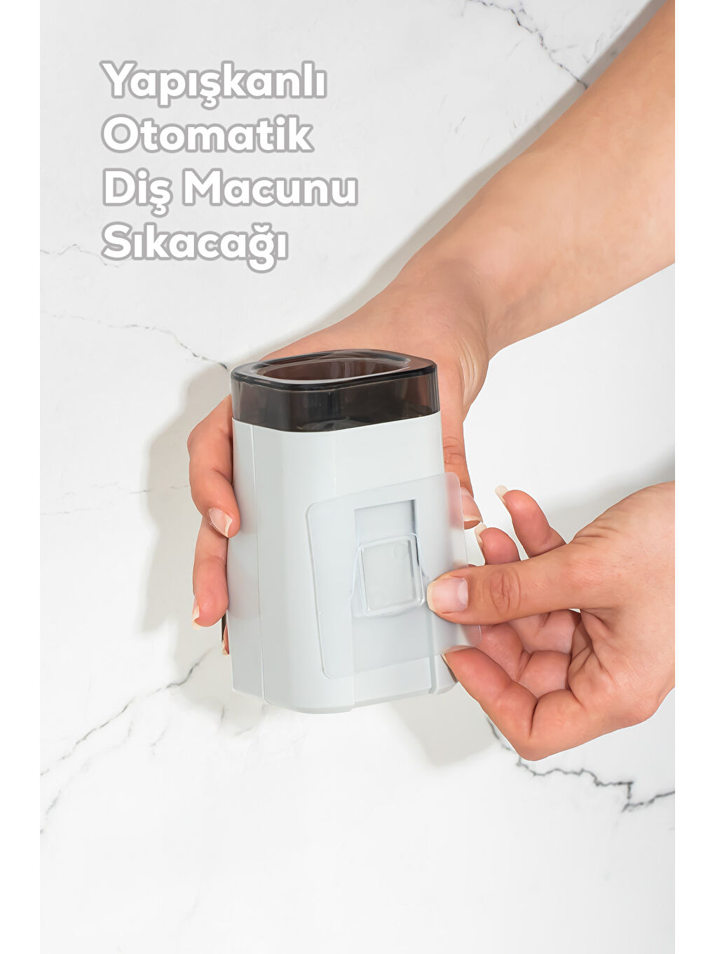 M543 Yapışkanlı Otomatik Diş Macunu Sıkacağı - Duvara Monte Pratik Dispenser-1