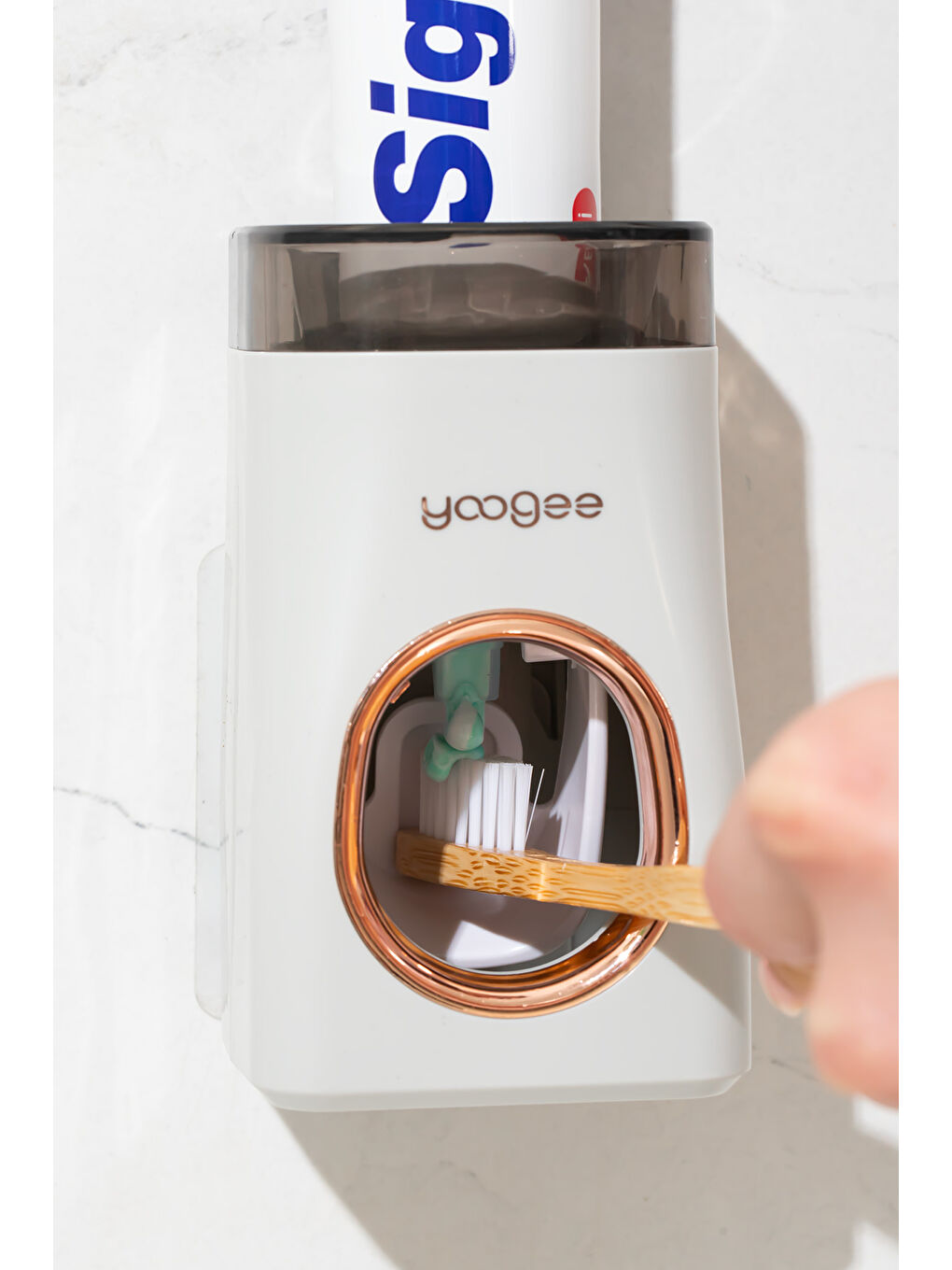 M543 Yapışkanlı Otomatik Diş Macunu Sıkacağı - Duvara Monte Pratik Dispenser-2