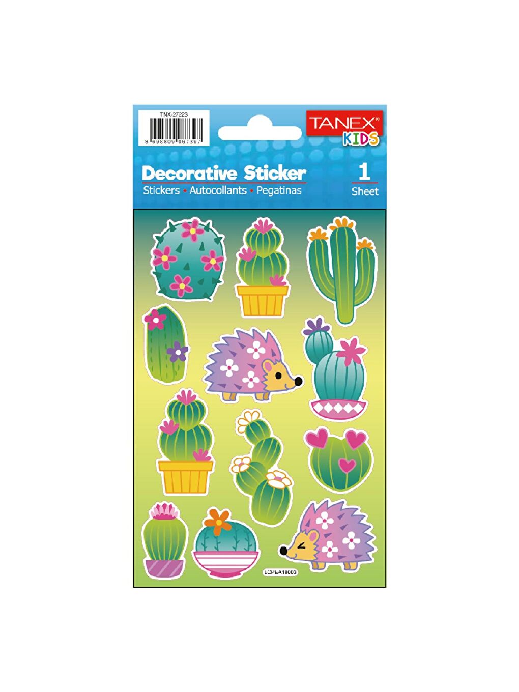 Kids Sticker Puffy Kirpi ve Kaktüs Serisi Serisi (27223)