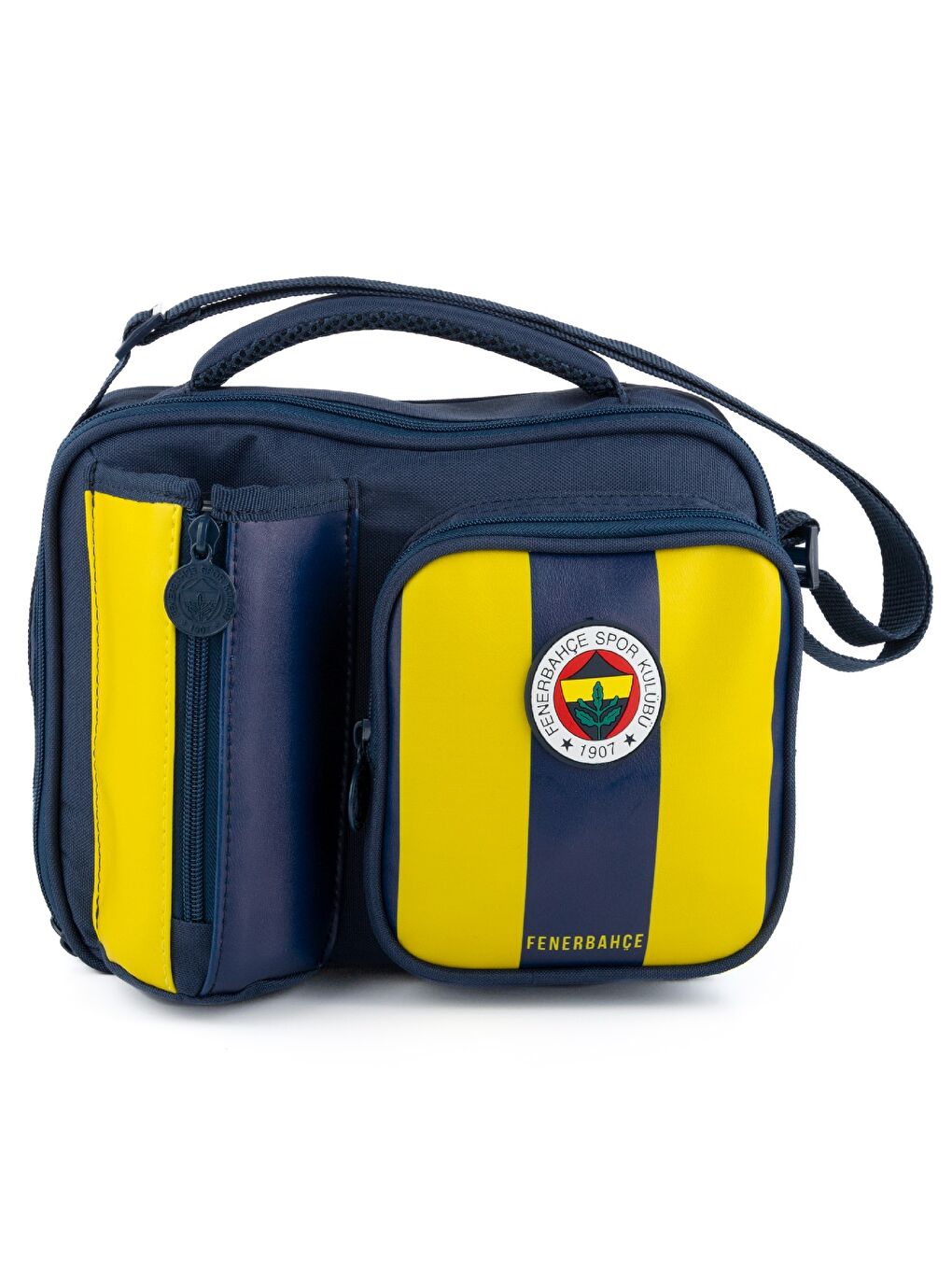 2 Bölmeli Çubuklu Suni Deri Matara Cepli Beslenme Çantası (25758)-2