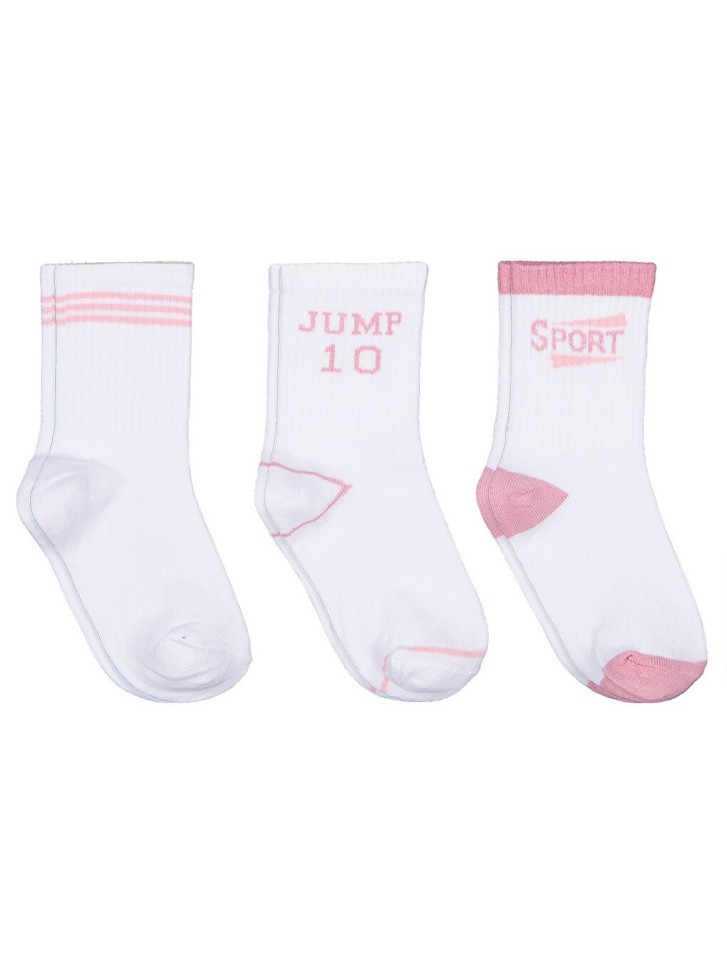 Beyaz Girls Sport 3'lü 2-12 Yaş Kız Soket Çorap - Standart