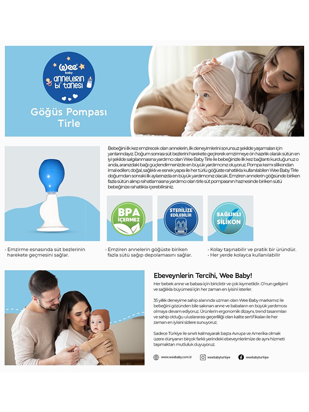 Silikon Göğüs Pompası Tirle - MAVİ-1