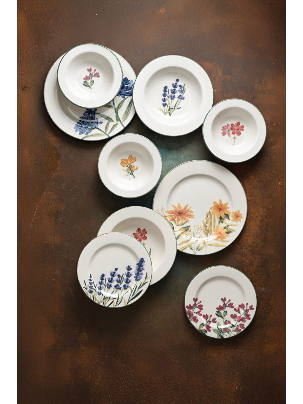 Beyaz Porselen New Flower Garden Yemek Takımı 6 Kişilik 24 Parça BNS24YKPRS1104