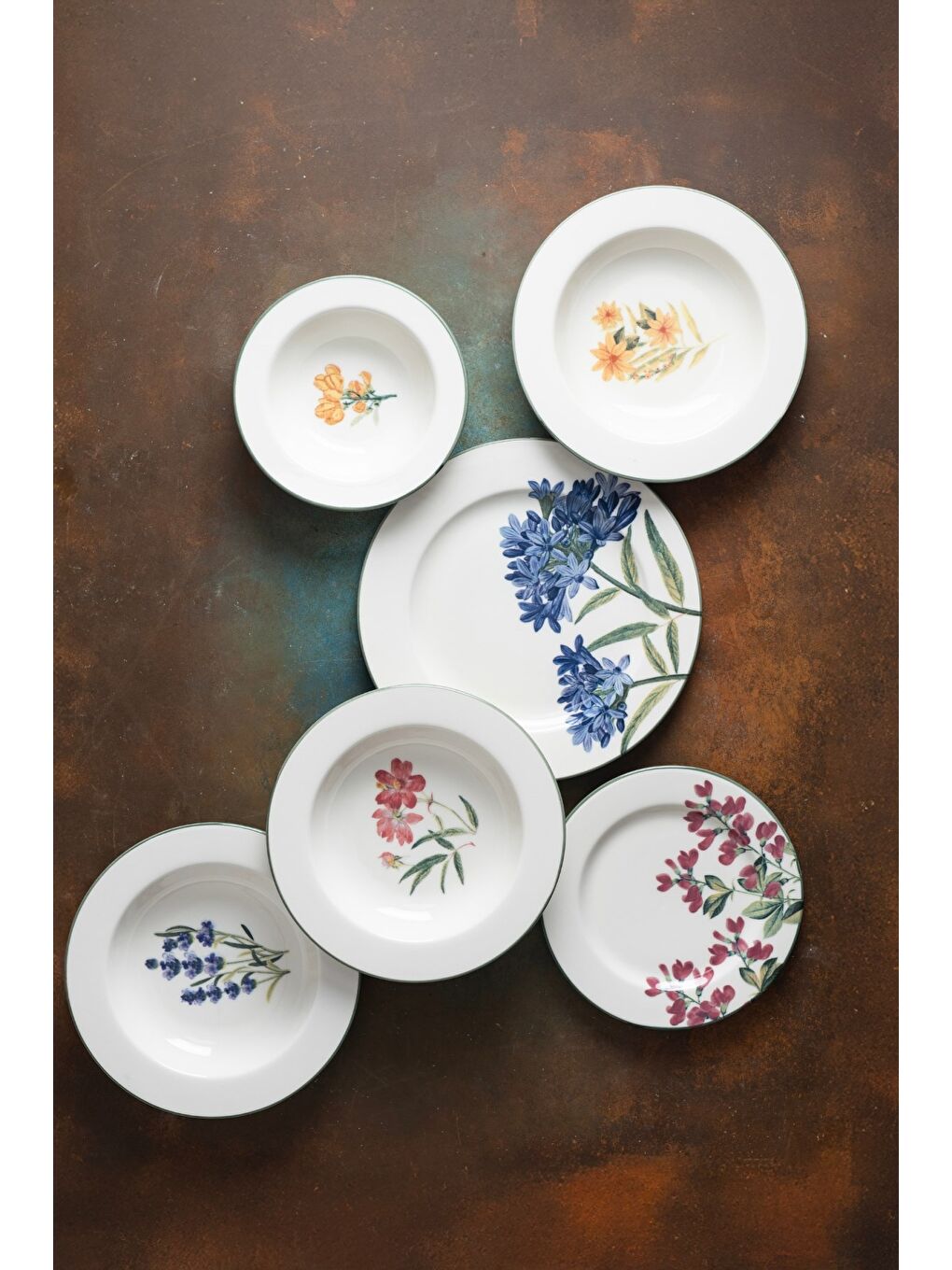 Beyaz Porselen New Flower Garden Yemek Takımı 6 Kişilik 24 Parça BNS24YKPRS1104-3