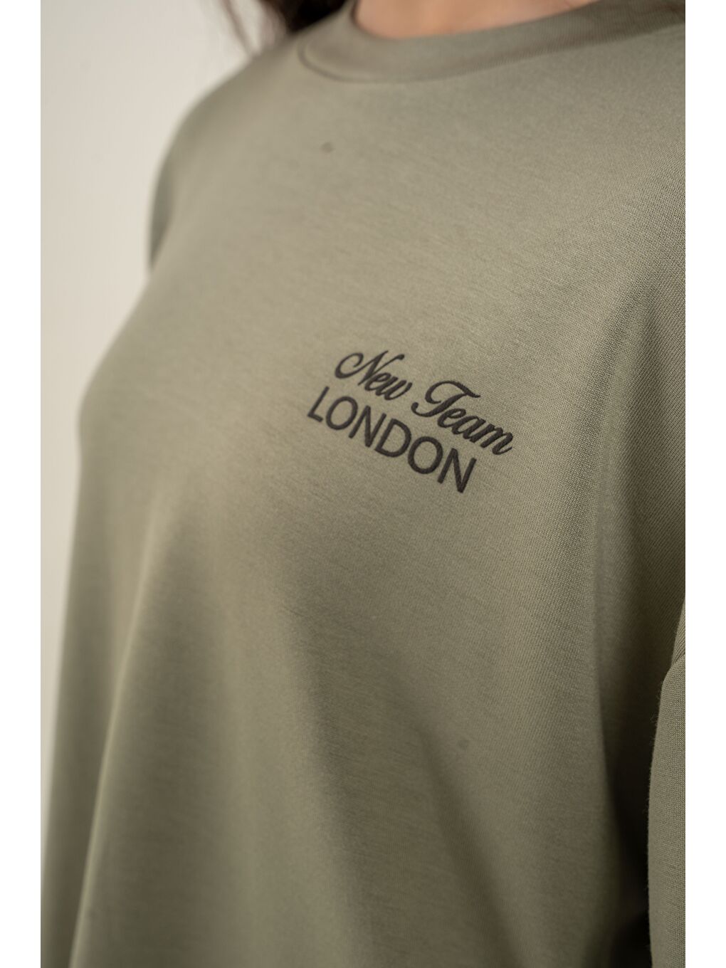 Yeşil New Team London Nakışlı Yumaşak Dokulu-Comfort Kumaş Kız Çocuk Alt Üst Eşofman Takımı-3