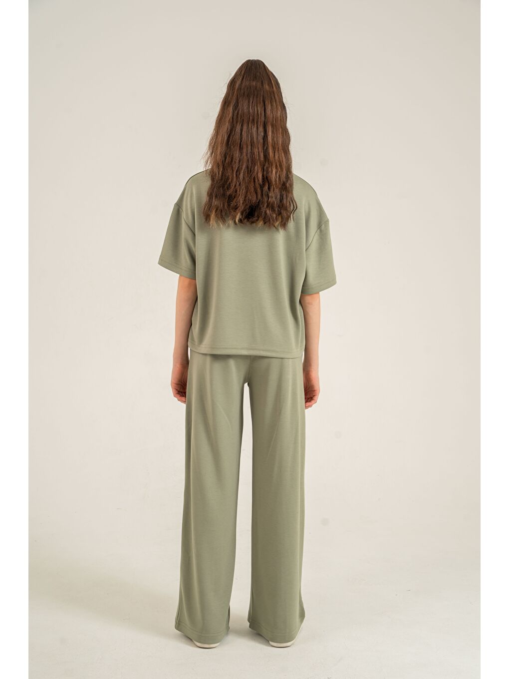 Yeşil New Team London Nakışlı Yumaşak Dokulu-Comfort Kumaş Kız Çocuk Alt Üst Eşofman Takımı-5